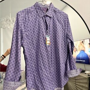 Robert Graham Purple Patterned Casual Shirt